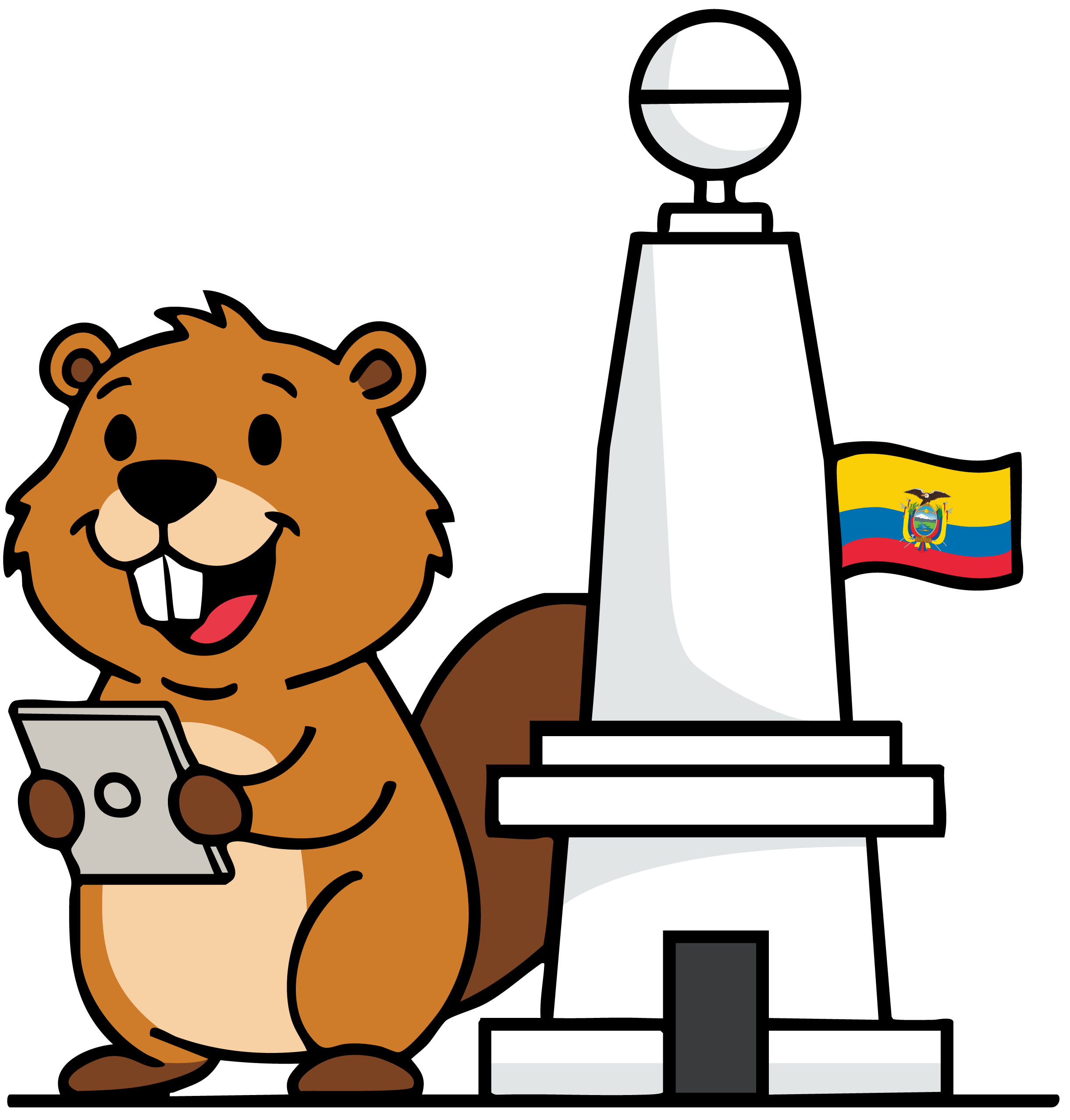 Mascota de Brebas Ecuador celebrando